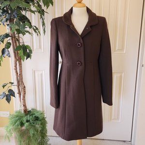 J. Crew Women's Brown Wool Coat AMAZING BUY - little TLC needed